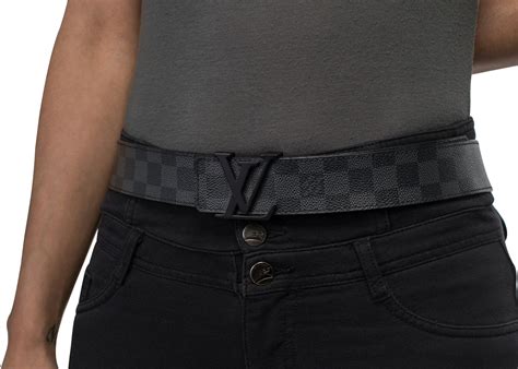 louis vuitton initiales damier graphite belt black|Louis Vuitton damier canvas belt.